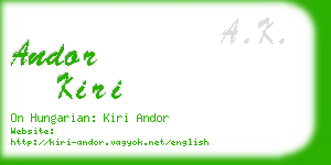 andor kiri business card